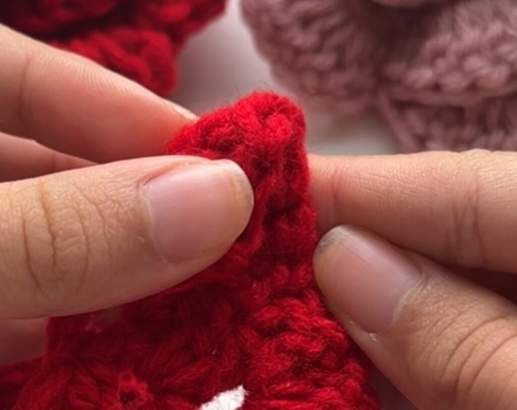 Folding petal in half crochet rose tutorial