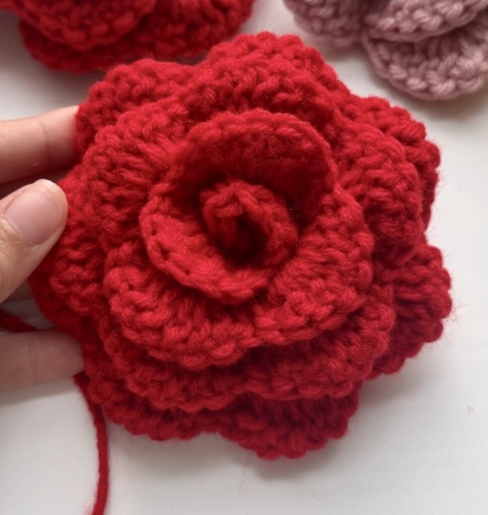 Crochet open rose easy pattern for beginners